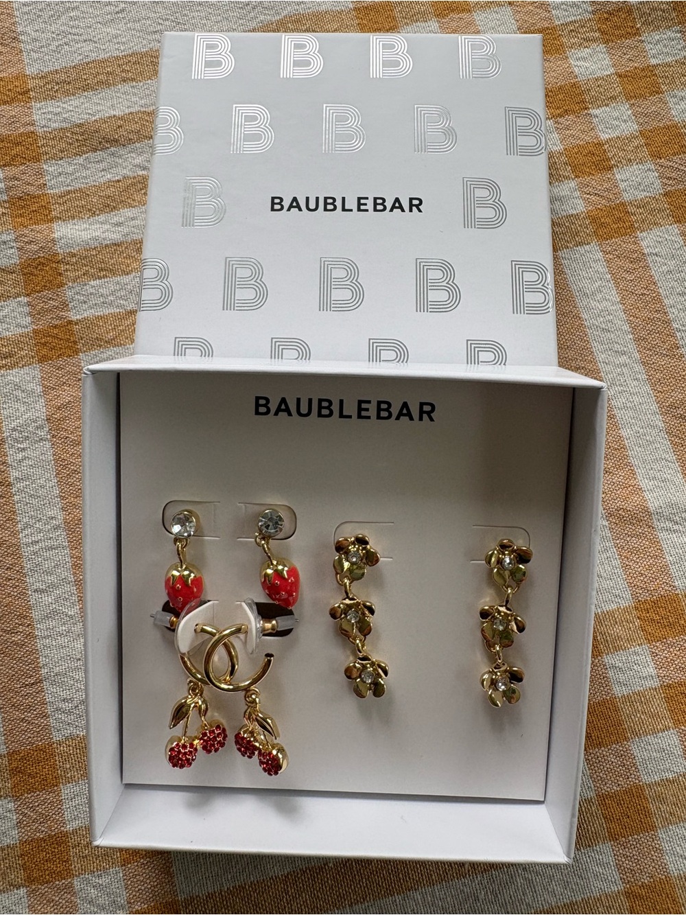 NWT BaubleBar Fresh Picks set of 3 earrings